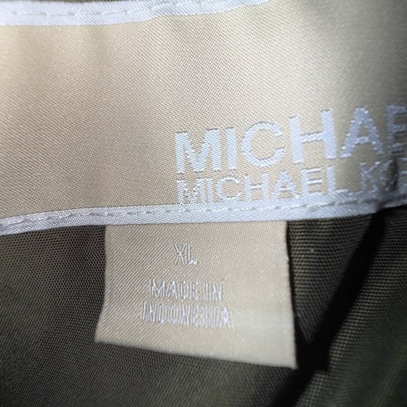 NWT Michael Kors Hooded Olive Green Utility jacket w/pockets and drawstring xl - Picture 4 of 9